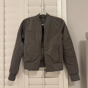 Lululemon Athletica Green Charcoal reversible Bomber Jacket